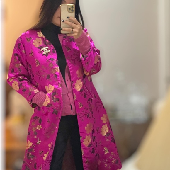 Embroidered silk kimono duster - Picture 2 of 14